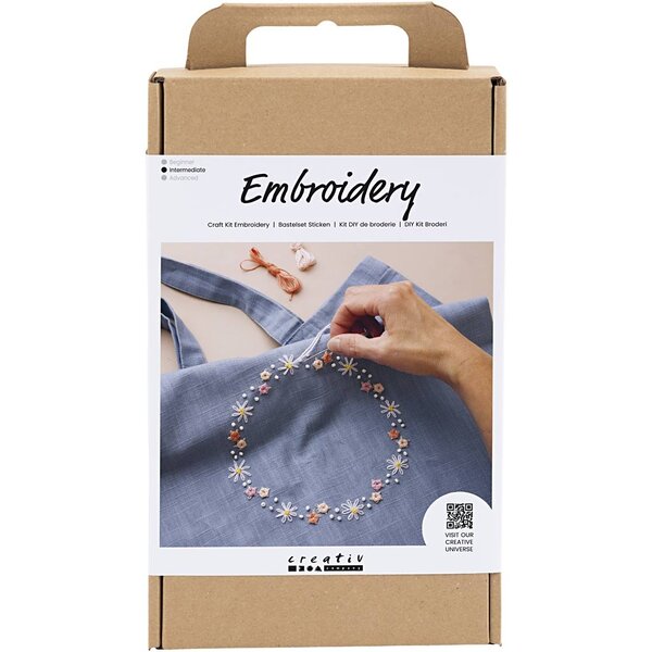 Creativ Company Hobbyset Borduurwerk, Draagtas, pigeon blue, 1 doos