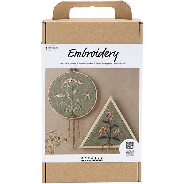 Creativ Company Hobbyset Borduurwerk, Borduurframe, dusty groen, 1 doos