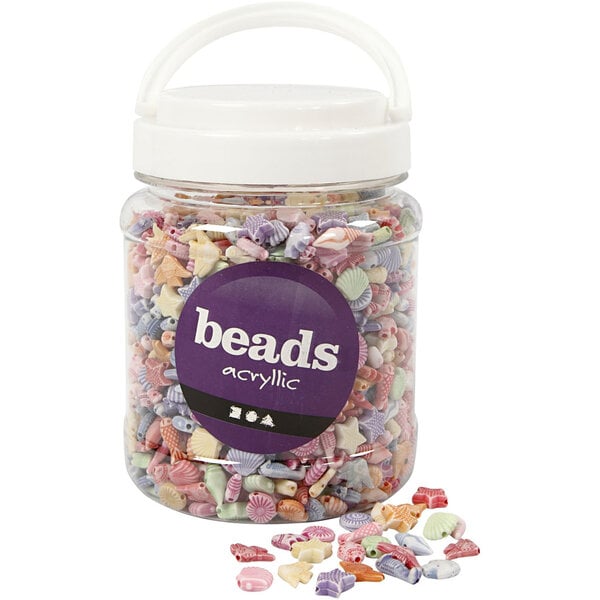 Creativ Company Pastel kralen, afm 9-12 mm, gatgrootte 1,2 mm, 500 gr, 700 ml/ 1 Doosje