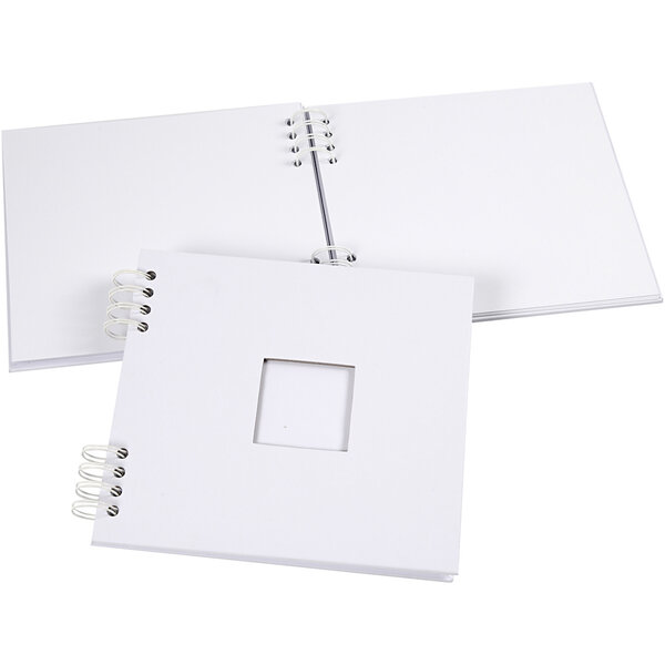 Creativ Company Spiraal gebonden Scrapbook, afm 20x20 cm, 250 gr, wit, 1 stuk