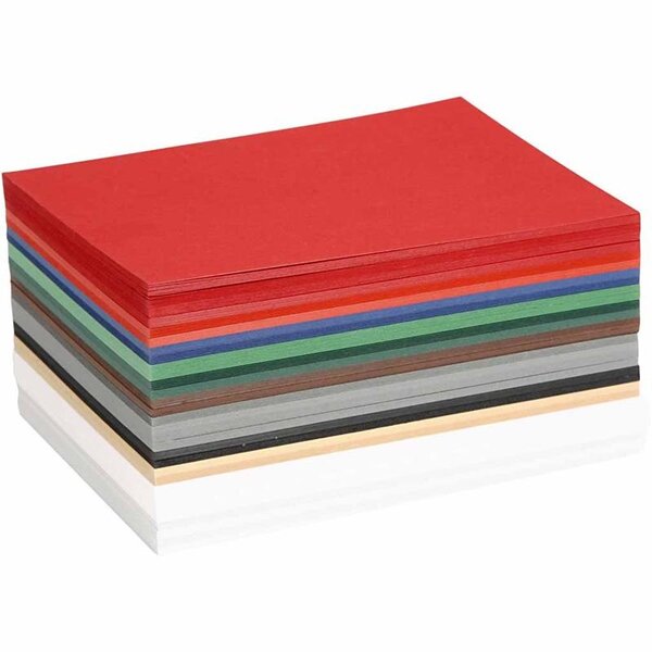 Colortime Kerst Karton, A6, vel 105x148 mm, 180 gr, diverse kleuren, 300 div vellen/ 1 doos