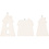 Creativ Company Hangende ornamenten, huizen, H: 7,6-9,7 cm, wit, 3 stuk/ 1 doos