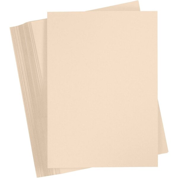 Creativ Company Gekleurd Karton, A4, vel 210x297 mm, 180 gr, beige, 100 vel/ 1 doos