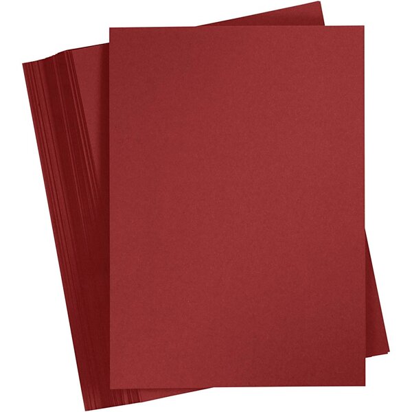Creativ Company Gekleurd Karton, A4, vel 210x297 mm, 180 gr, donkerrood, 100 vel/ 1 doos
