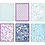 Creativ Company Kartonblok, A6, vel 104x146 mm, 200 gr, blauw, lichtblauw, donkerblauw, paars, 24 stuk/ 1 doos