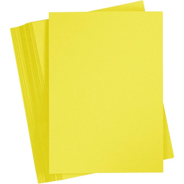 Creativ Company Gekleurd Karton, A5, 180 gr, sun yellow, 100 vel/ 1 doos