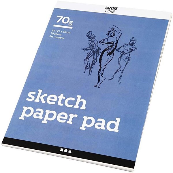 Creativ Company Schetsblok, A4, vel 210x297 mm, 70 gr, wit, 70 vel/ 1 doos