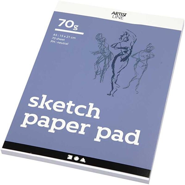 Creativ Company Schetsblok, A5, vel 148x210 mm, 70 gr, wit, 70 vel/ 1 doos