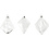Creativ Company Glazen Ornamenten, H: 9,6+9,8+10,5 cm, d 7+7,9+8 cm, transparant, 3 stuk/ 1 doos