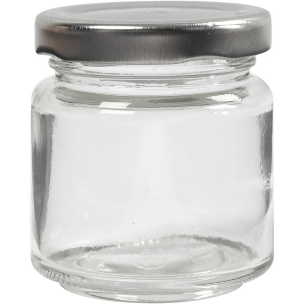 Creativ Company Glazen pot, H: 6,5 cm, d 5,7 cm, 100 ml, transparant, 12 stuk/ 1 doos