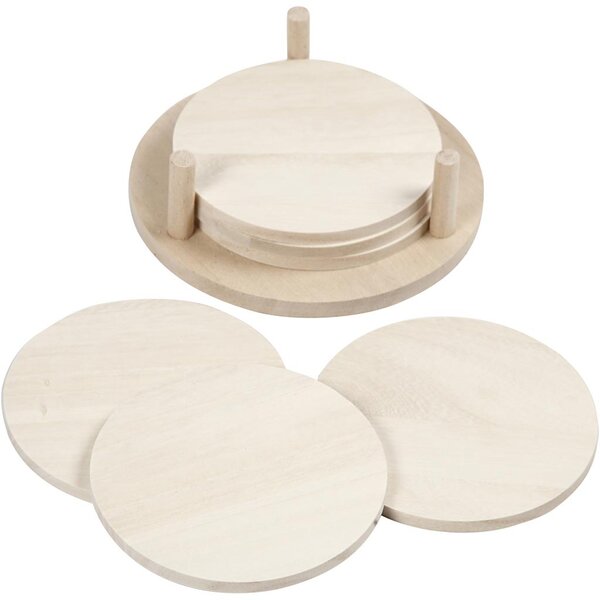 Creativ Company Schijven, d 9,5 cm, dikte 5 mm, 6 stuk/ 1 doos