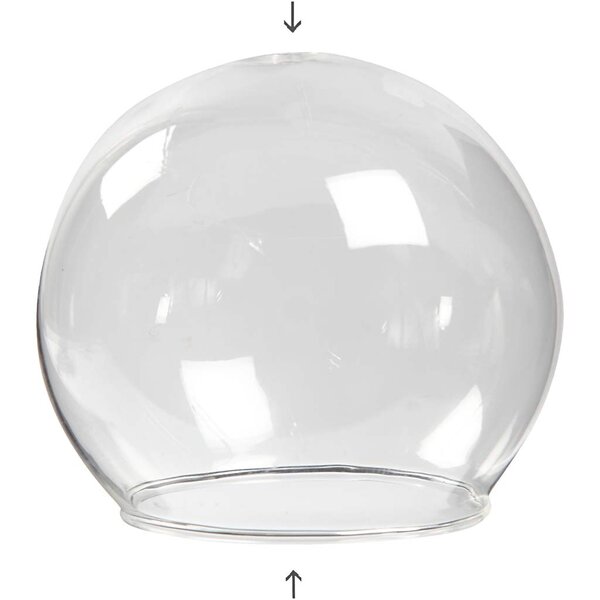 Creativ Company Belvormig glas zonder voet, d 8 cm, gatgrootte 5 cm, transparant, 4 stuk/ 1 doos