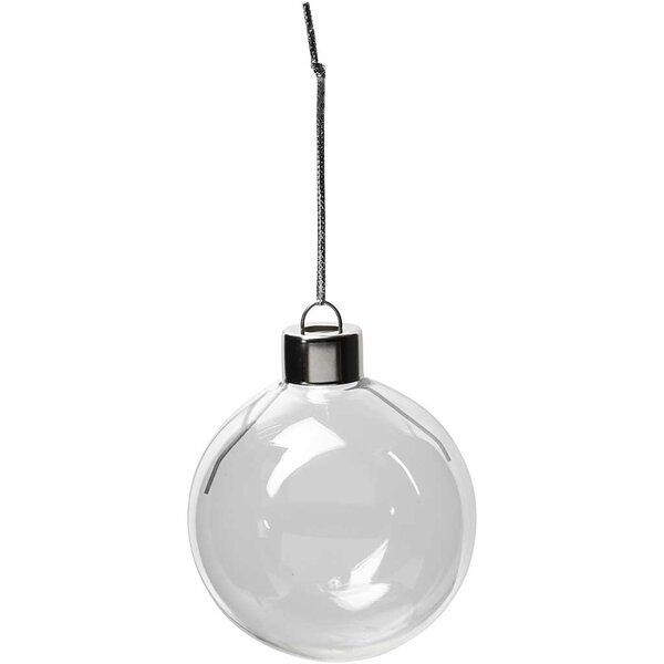 Creativ Company Glazen ornamenten, H: 6,9 cm, d 5,9 cm, transparant, 8 stuk/ 1 doos