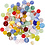 Creativ Company Glazen kralen, rond, ovaal, cirkel, d 6-13 mm, gatgrootte 0,5-1,5 mm, diverse kleuren, 60 gr/ 1 doos