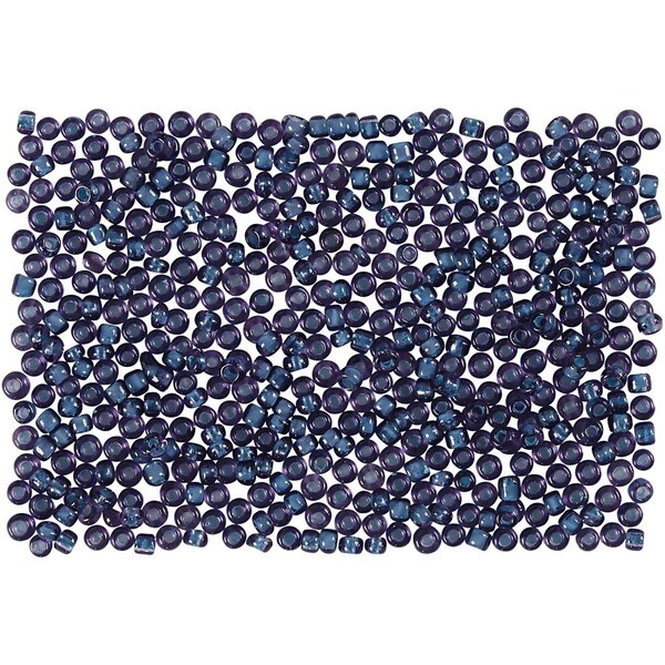 Creativ Company Rocailles, d 1,7 mm, afm 15/0, gatgrootte 0,5-0,8 mm, donkerblauw, 500 gr/ 1 zak