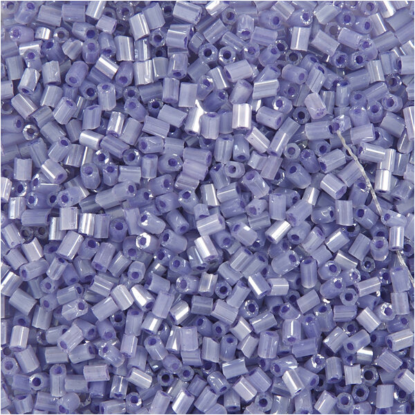 Creativ Company Rocailles 2-cut, d 1,7 mm, afm 15/0, gatgrootte 0,5 mm, transparant paars, 25 gr/ 1 doos