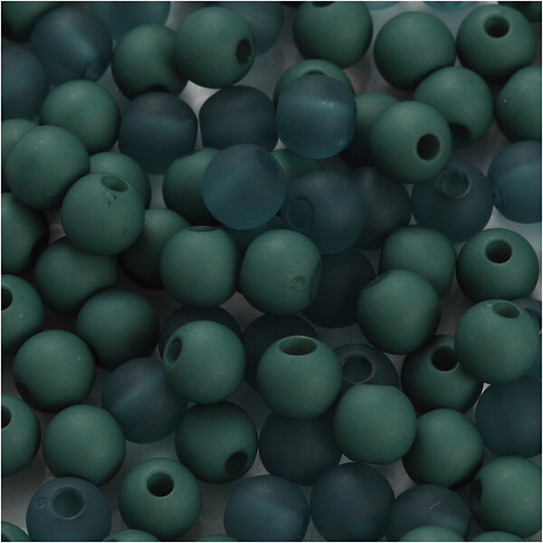Creativ Company Plastic Kralen, d 6 mm, gatgrootte 2 mm, flessengroen, 40 gr/ 1 doos