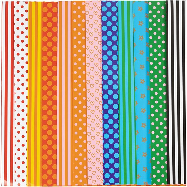 Creativ Company Glanspapier, patroon, vel 32x48 cm, 80 gr, diverse kleuren, 100 div vellen/ 1 doos