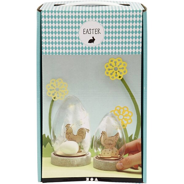 Creativ Company Stolpen met decoratie, H: 12+15,5 cm, 2 stuk/ 1 doos