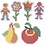 Creativ Company Onderplaat, bloemen, meisje, jongen, appel en peer, afm 8,5x14-14x16 cm, medium, 6 stuk/ 1 doos