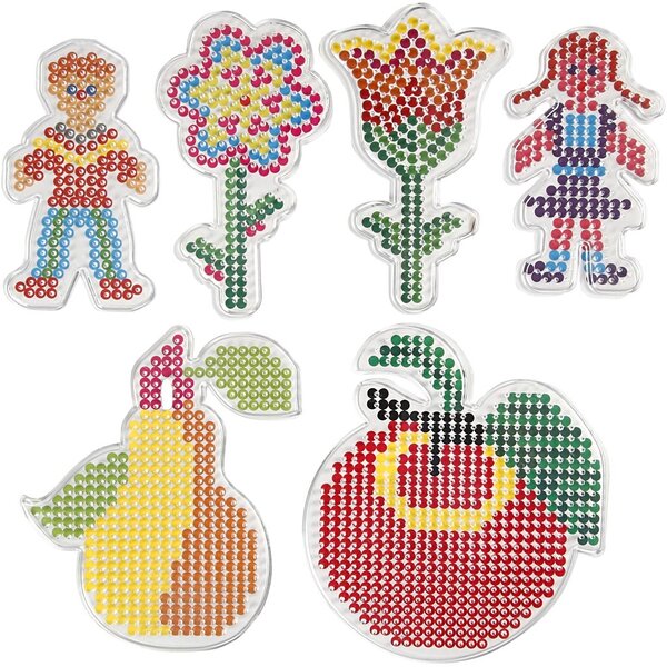Creativ Company Onderplaat, bloemen, meisje, jongen, appel en peer, afm 8,5x14-14x16 cm, medium, 6 stuk/ 1 doos