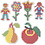 Creativ Company Onderplaat, bloemen, meisje, jongen, appel en peer, afm 8,5x14-14x16 cm, medium, 6 stuk/ 1 doos