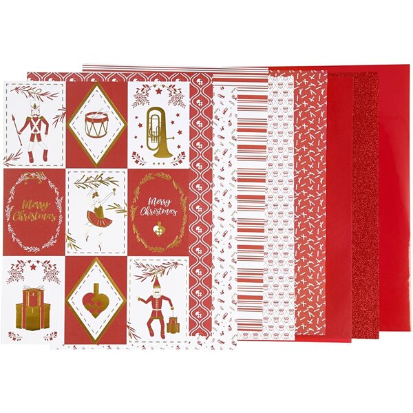 Vivi Gade Design papierblok, afm 21x30 cm, 120+128 gr, rood, wit, 24 vel/ 1 doos