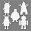 Creativ Company Robotten, H: 22,5-24 cm, B: 15-16 cm, 230 gr, wit, 16 stuk/ 1 doos