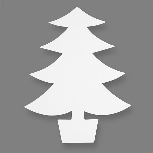 TeACH Me Kerstbomen, H: 21,5 cm, B: 16,5 cm, 230 gr, wit, 25 stuk/ 1 doos
