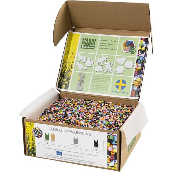 NABBI BioBeads van NABBI, afm 5x5 mm, medium, standaardkleuren, 55000 stuk/ 1 doos