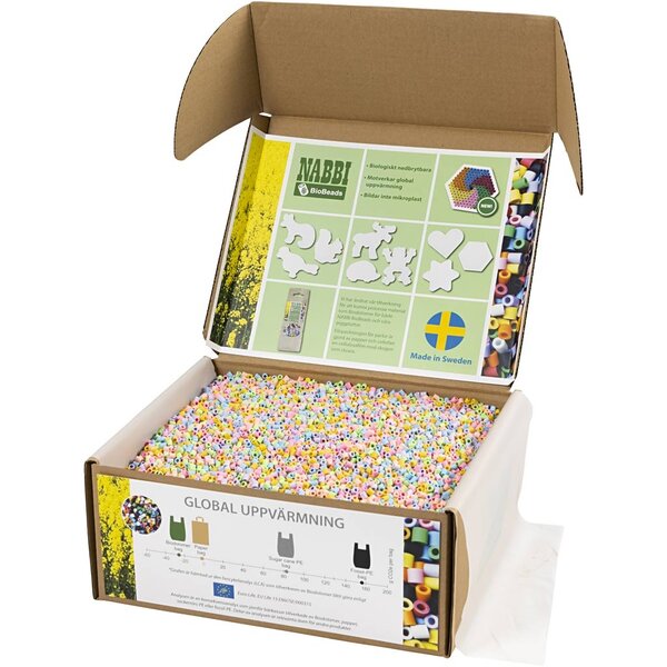 NABBI BioBeads van NABBI, afm 5x5 cm, medium, pastelkleuren, 55000 stuk/ 1 doos
