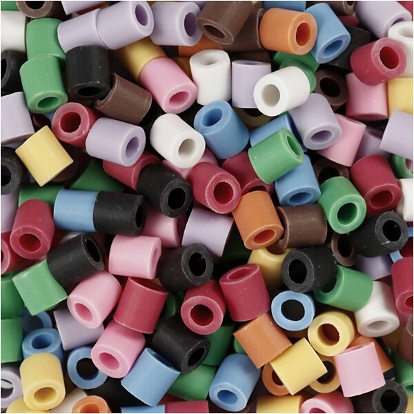 NABBI BioBeads van NABBI, afm 5x5 mm, gatgrootte 2.5 mm, medium, diverse kleuren, 1000 stuk/ 1 doos