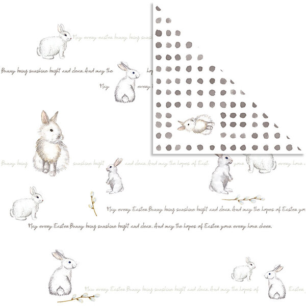 Vivi Gade Design papier, konijn, vel 30,5x30,5 cm, 180 gr, 5 vel/ 1 doos