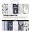 Creativ Company Design papierblok, vel 15,2x15,2 cm, 120 gr, blauw, grijs, 50 vel/ 1 doos
