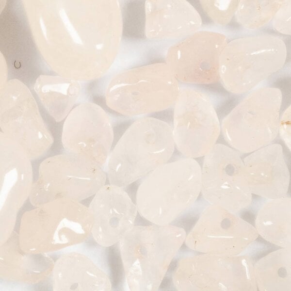 Kristallen kralen, Rozenkwarts, d 7-12 mm, gatgrootte 1 mm, roze, 63 stuk/ 1 doos