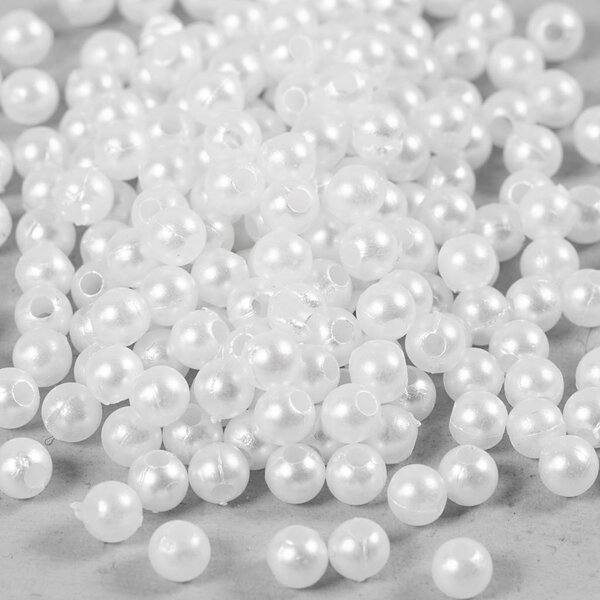 Creativ Company Waskralen, d 4 mm, gatgrootte 1,5 mm, parelmoer, 210 stuk/ 1 doos
