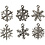 Creativ Company Sneeuwvlok, H: 20 mm, gatgrootte 1,5 mm, antiek zilver, 18 div/ 1 doos