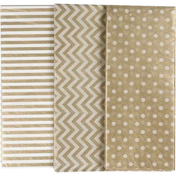 Tissuepapier, vel 50x70 cm, 17 gr, goud, 6 vel/ 1 doos