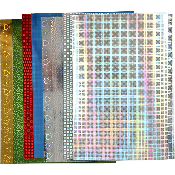 Creativ Company Holografisch papier, A4, vel 210x297 mm, 120 gr, 8 div vellen/ 1 doos