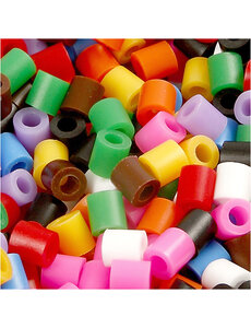 NABBI Strijkkralen, afm 5x5 mm, gatgrootte 2,5 mm, medium, standaardkleuren, 5000 div/ 1 emmer