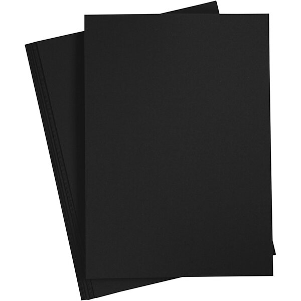 Creativ Company Gekleurd Karton, A4, vel 210x297 mm, 210-220 gr, zwart, 10 vel/ 1 doos