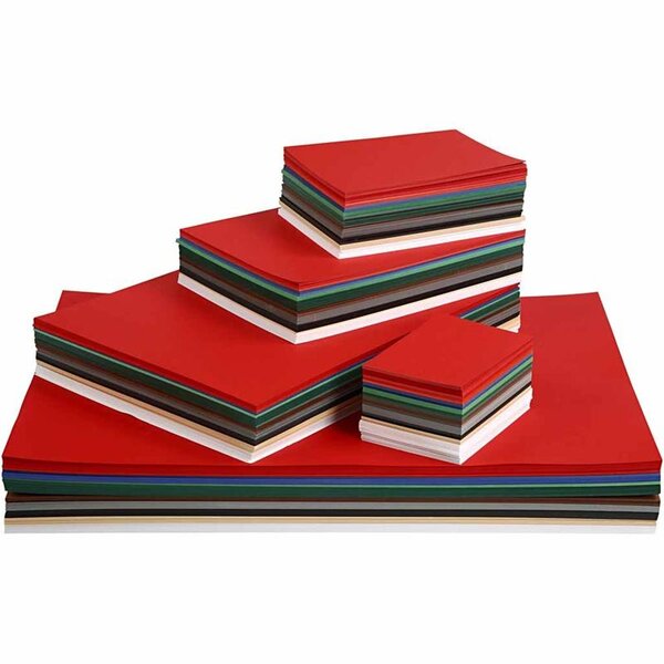 Colortime Kerst Karton, A2,A3,A4,A5,A6, 180 gr, diverse kleuren, 1800 div vellen/ 1 doos