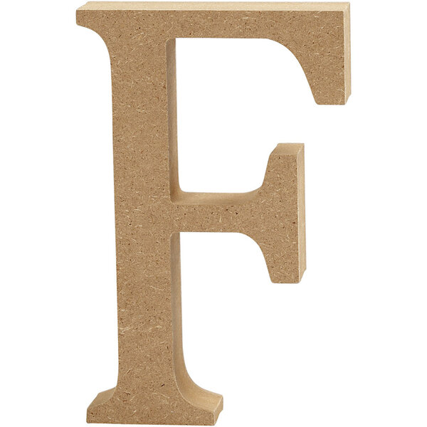 Creativ Company Letter, F, H: 8 cm, dikte 1,5 cm, 1 stuk