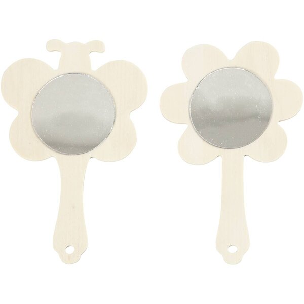 Creativ Company Handspiegel, H: 13,9 cm, B: 9 cm, 2 stuk/ 1 doos