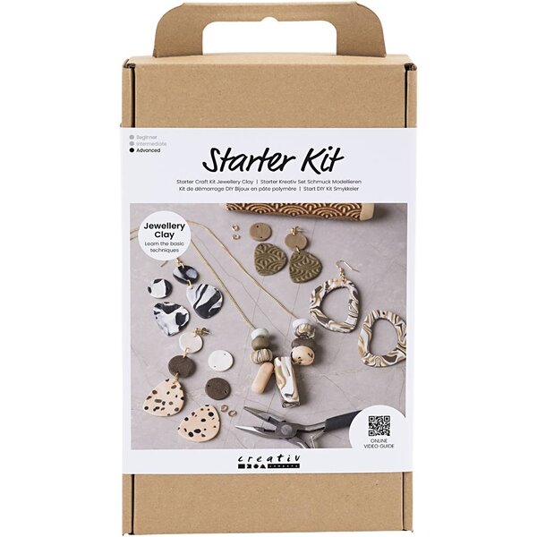 Creativ Company Starter Hobbyset Sieraden Klei, Sieraden, diverse kleuren, 1 doos