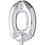 Folieballon , 0, H: 41 cm, zilver, 1 stuk