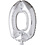 Folieballon , 0, H: 41 cm, zilver, 1 stuk