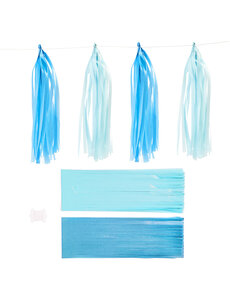 Creativ Company Tassels, afm 12x35 cm, 14 gr, blauw, lichtblauw, 12 stuk/ 1 doos