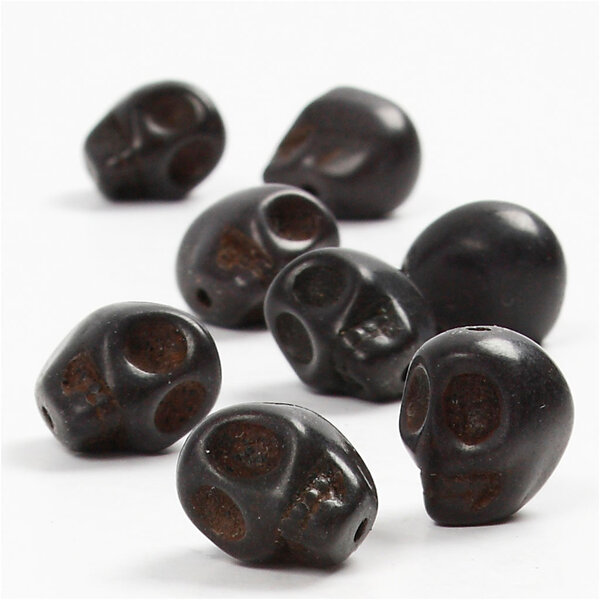 Creativ Company Howlite, d 12 mm, gatgrootte 1,5 mm, zwart, 32 stuk/ 1 doos