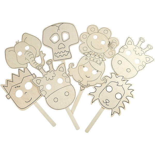 Creativ Company Maskers, L: 35 cm, B: 22 cm, dikte 2 mm, 16 stuk/ 1 doos